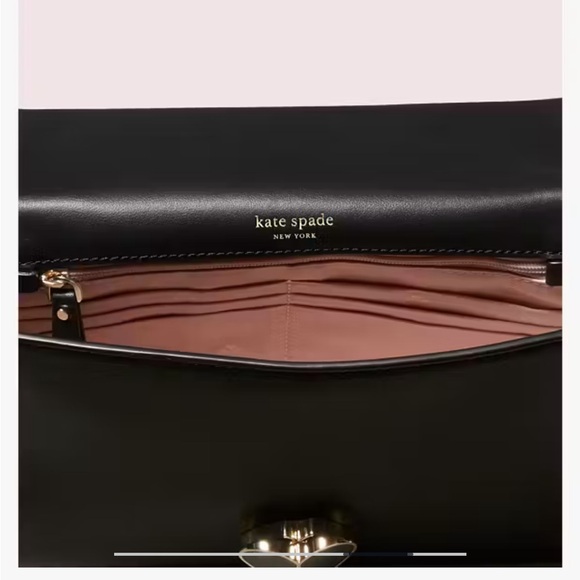 Kate Spade Amelia Black Twistlock Medium Convertible Chain Shoulder Bag - Picture 5 of 13